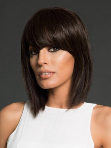 True | Human Hair/ Synthetic Blend Clip In Bangs (Mono Base)